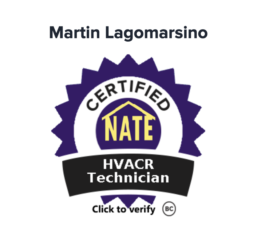 NATE Certified HVACR Technician